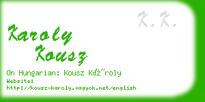 karoly kousz business card